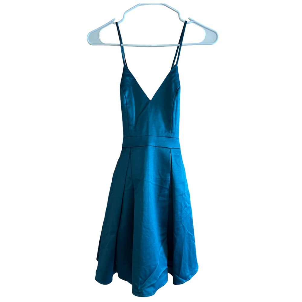 Dark Teal Skater Dress with pockets